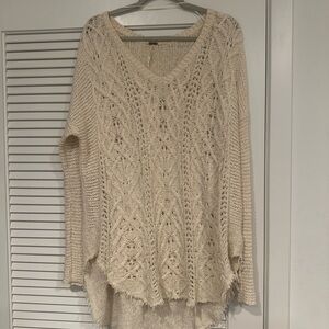 Free People Cream Knit Sweater